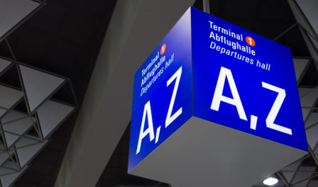 airport departure hall signage