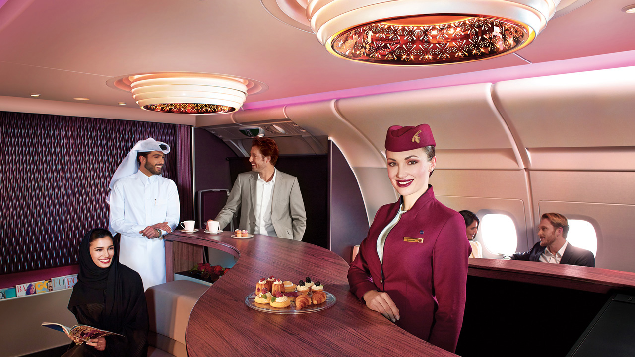 bar a bordo de qatar airways