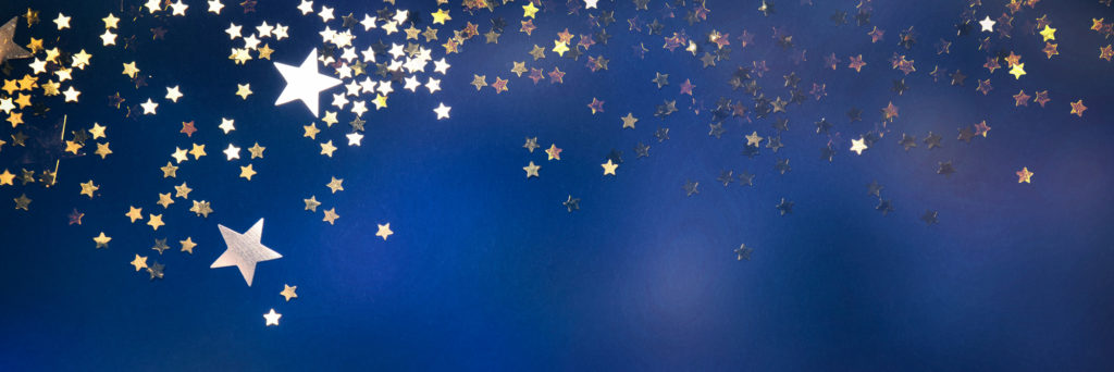 estrellas doradas sobre fondo azul